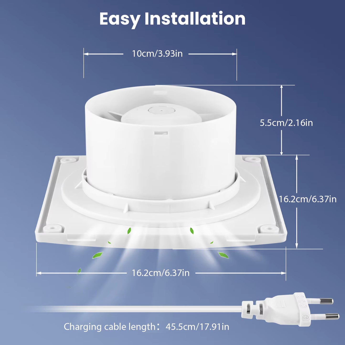Ventilateur Extracteur d’Air 100mm Salle de Bain – Ventilation Murale Double Face 3 Vitesses avec Télécommande – Silencieux Installation Facile