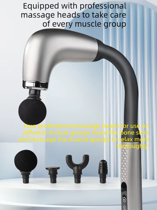 Pistolet de Massage Électrique Intelligent à Percussion – Masseur Portable pour Dos, Nuque et Corps avec Têtes Interchangeables