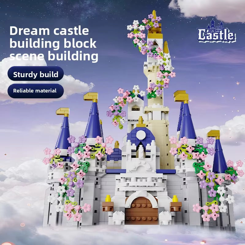 Château de Princesse en Blocs de Construction – Jeu Créatif 3D DIY Micro Blocs – Maquette Château Féérique Décoratif – Idée Cadeau Enfant & Adulte
