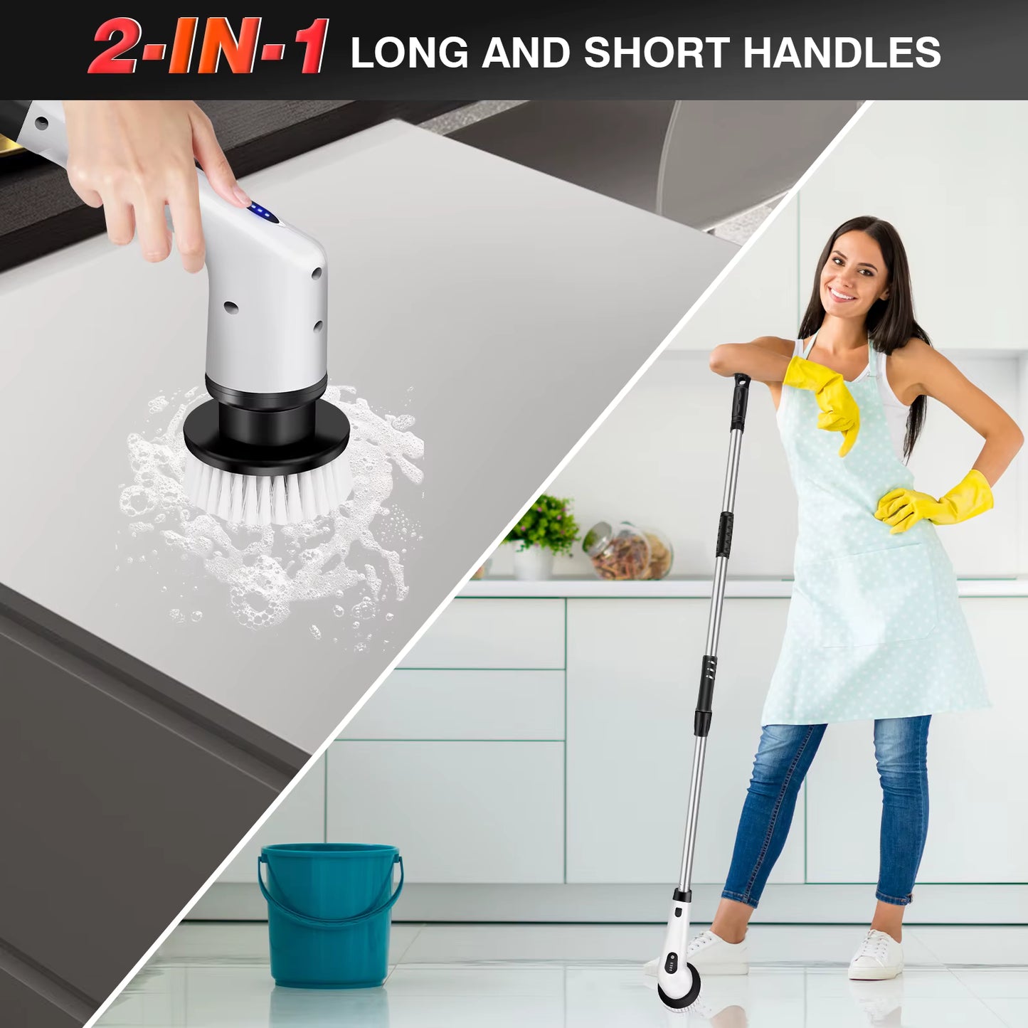 Brosse de nettoyage électrique sans fil 10 en 1 rotative