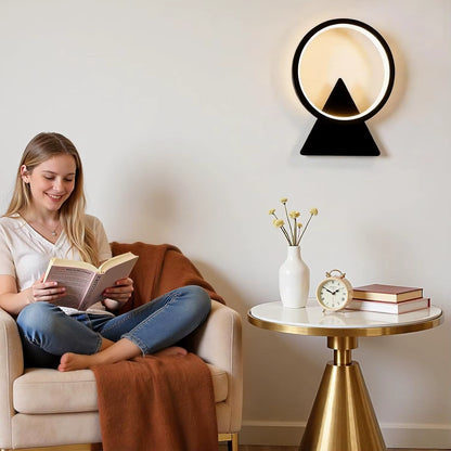 8W Circular LED Wall Sconce Halo – Warm White 3000K – Decorative Lighting for Living Room, Bedroom & Hallway