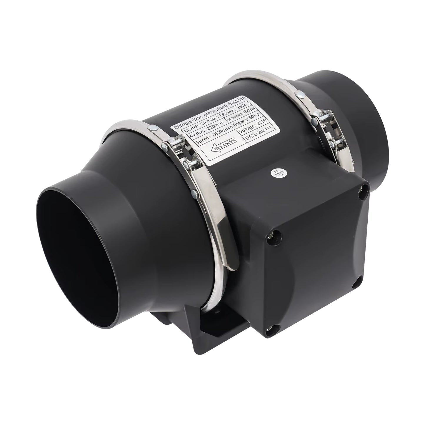 Ventilateur d’extraction 220V silencieux 220 m³/h