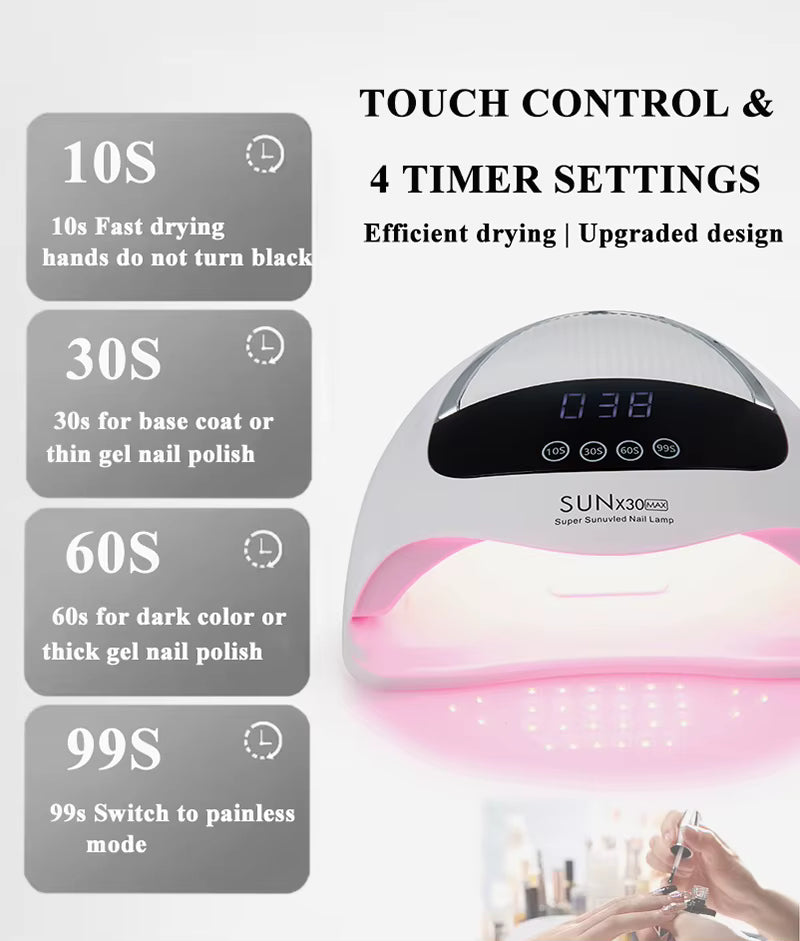 Lampe UV LED SUN X29MAX 90 LEDs pour Ongles – Sèche Vernis Gel Professionnel avec Écran LCD – Lampe Manucure Nail Art EU Plug