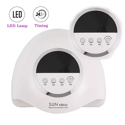SUN X20MAX UV LED Nail Lamp 72 LEDs – Professional Gel Polish Dryer with LCD Screen and Timer