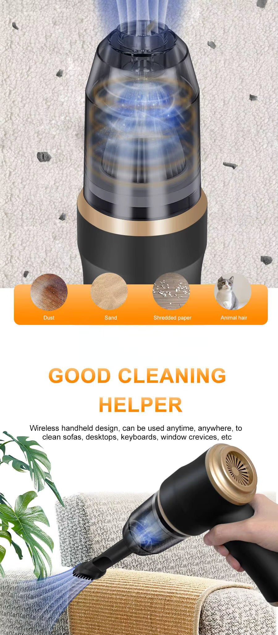 Aspirateur de voiture sans fil portable haute puissance