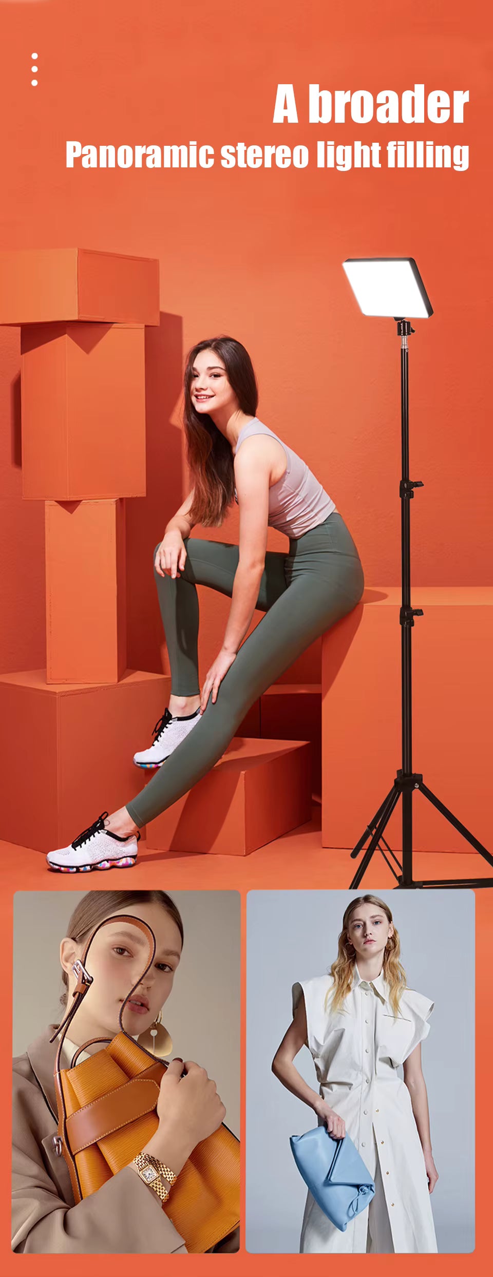 Lampe LED Vidéo avec Trépied – Éclairage Selfie Streaming TikTok Zoom Photo Studio