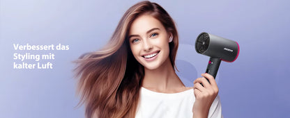 Sèche-Cheveux Professionnel 2200W Ionique – 2 Vitesses, 3 Températures, Air Froid, Léger et Puissant pour Séchage Rapide