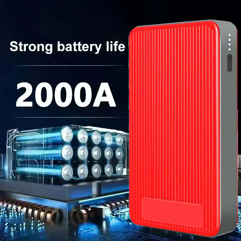 Démarreur de Voiture 2000A 12V Booster Batterie Portable Chargeur USB Batterie Externe d’Urgence avec LED