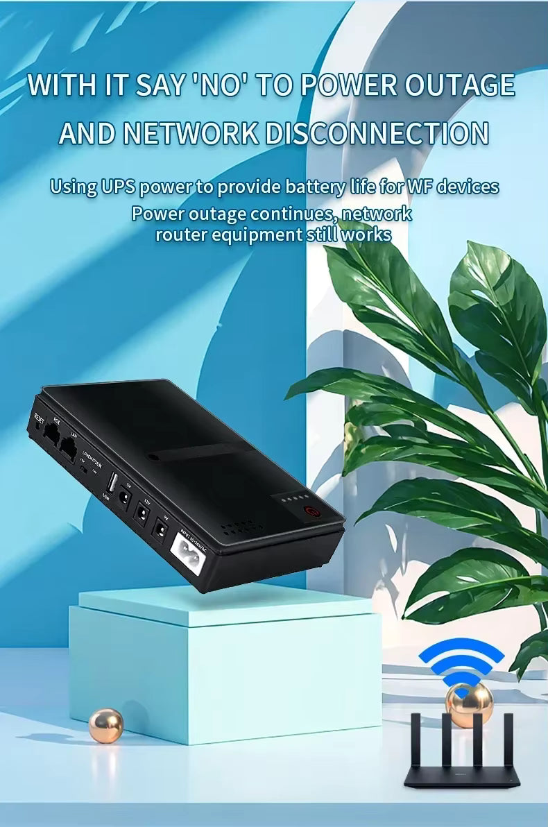 Mini UPS Routeur 5V / 9V / 12V – Alimentation de Secours pour Routeur, Caméra et Modem