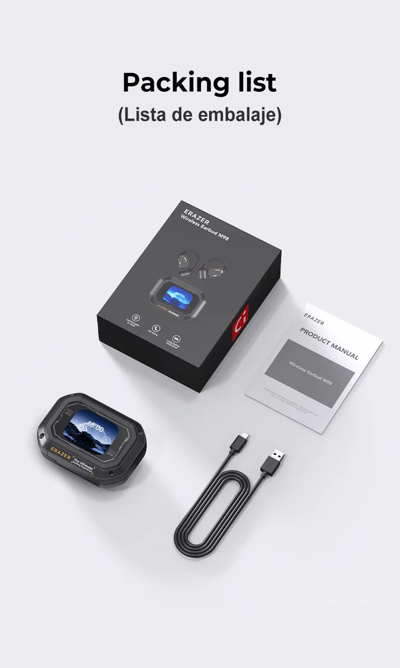 Écouteurs Bluetooth Sans Fil avec Écran LED – Casque Sport Open Ear, Micro Intégré, Autonomie Longue Durée, Compatible Smartphone