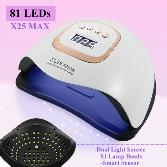 Lampe UV LED SUN X27MAX 81 LEDs pour Ongles – Sèche Vernis Gel Professionnel avec Écran LCD – Lampe Nail Art EU Plug