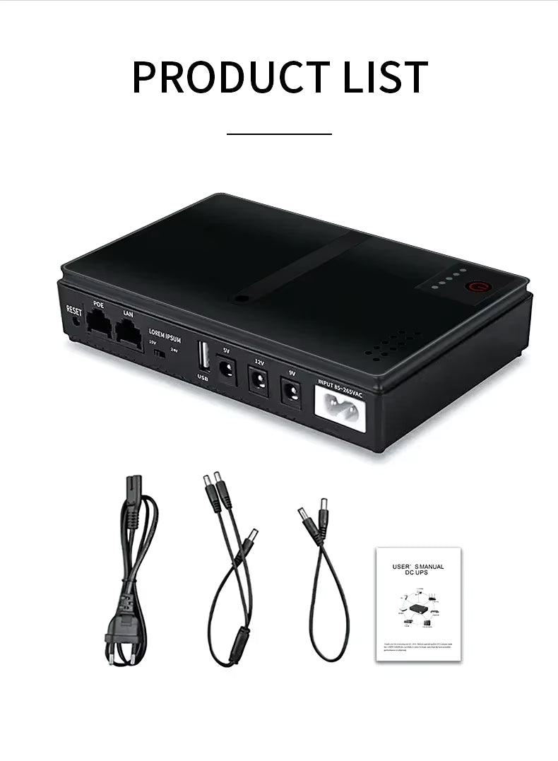Mini UPS Routeur 5V / 9V / 12V – Alimentation de Secours pour Routeur, Caméra et Modem