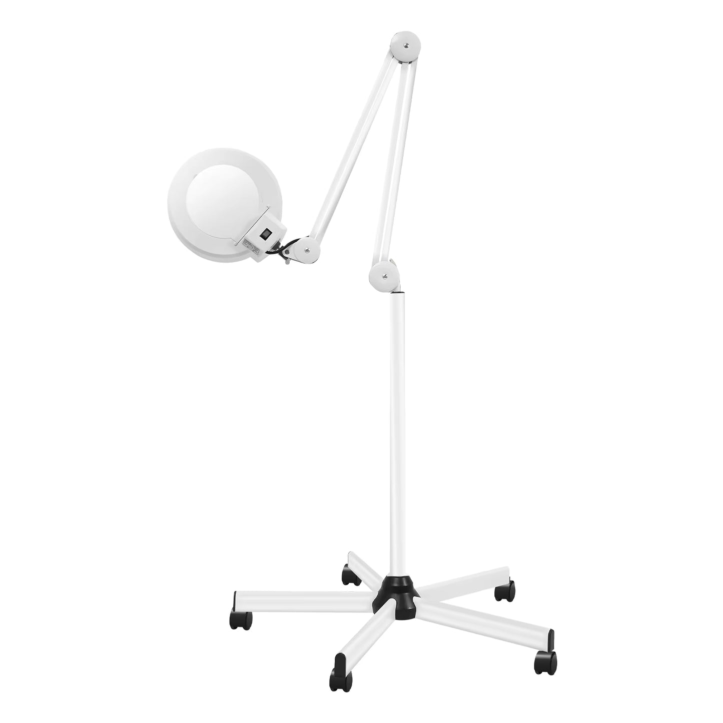 Lampe Loupe sur Pied 5X 24W LED – Lampe Grossissante avec Roulettes pour Esthétique, Onglerie et Tatouage – Éclairage Professionnel