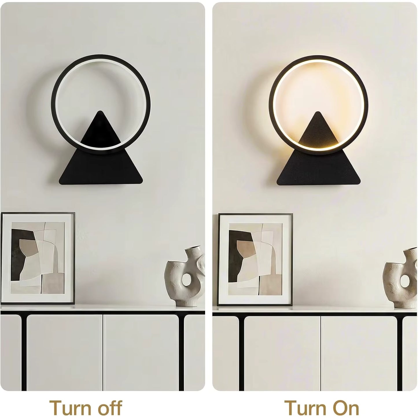 Applique Murale LED Moderne 8W Halo Circulaire Blanc Chaud 3000K – Luminaire Décoratif Design pour Salon, Chambre et Couloir