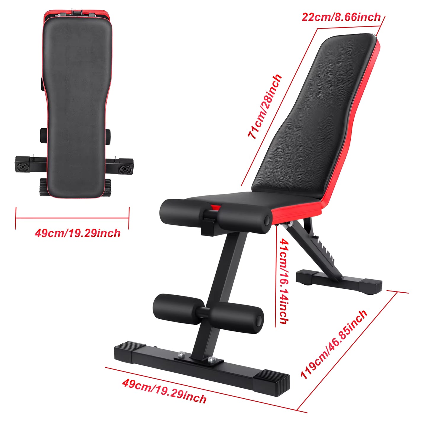 Banc de Musculation Multifonction Réglable 7 Positions – Pliable – Développé Couché & Haltères