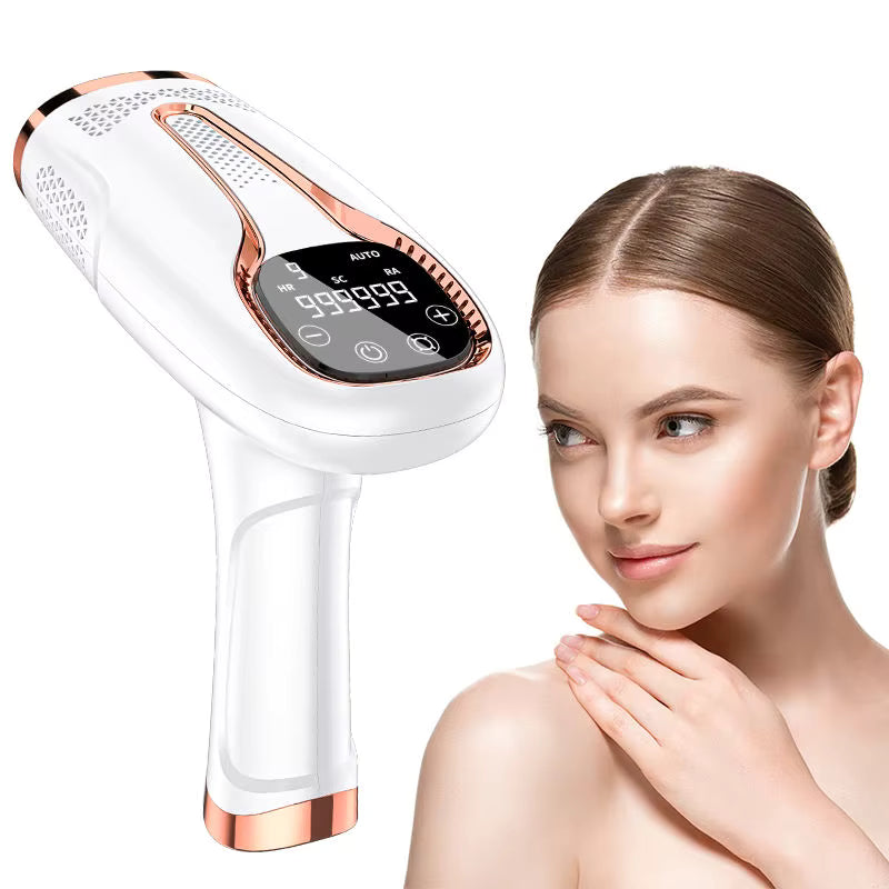 Appareil d’Épilation IPL Lumière Pulsée avec Refroidissement – Épilateur Électrique Portable pour Femme – Réduction Progressive des Poils – Soin Beauté Corps et Visage – Prise EU