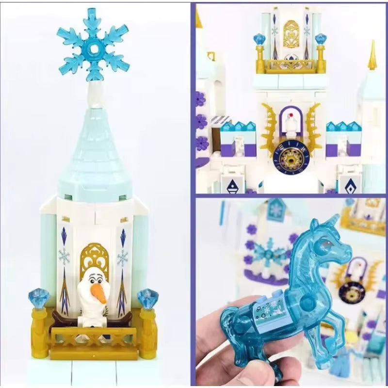 Château Princesse Blocs de Construction 360 Pièces – Palais Neige Hiver – Jeu Créatif Enfant – Cadeau Fille