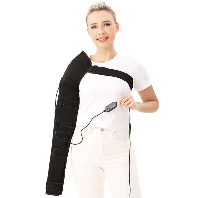 Coussin Chauffant Électrique Bras & Épaule – Attelle Chauffante Anti-Douleur, Massage, Soulagement Articulations, Prise UE