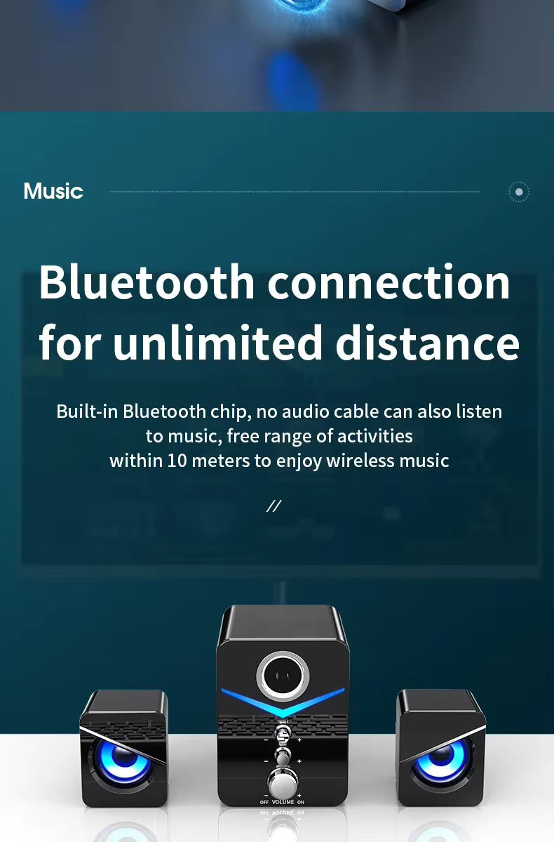Haut-Parleur Bluetooth avec Caisson de Basses – Barre de Son Mini Home Cinéma pour PC et Smartphone