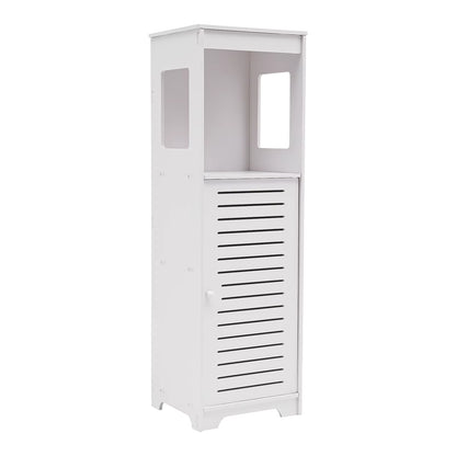 Armario de Baño de 4 Niveles de PVC – Estante de Almacenamiento Impermeable con Puerta Ventilada