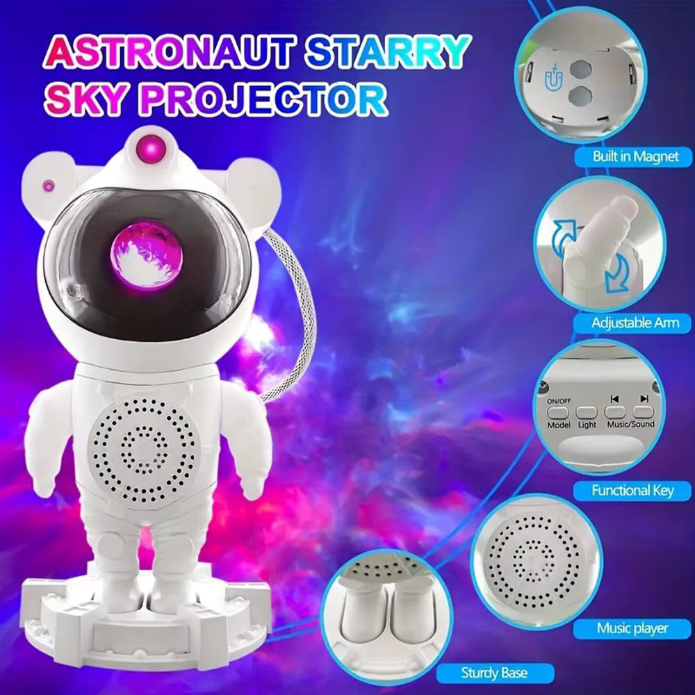 Projecteur Astronaute Ciel Étoilé LED avec Nébuleuse et Télécommande – Veilleuse Galaxy pour Chambre Enfant et Adulte – Lampe d’Ambiance Spatiale USB