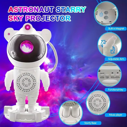 Projecteur Astronaute Ciel Étoilé LED avec Nébuleuse & Télécommande – Veilleuse Galaxy Chambre Enfant & Adulte