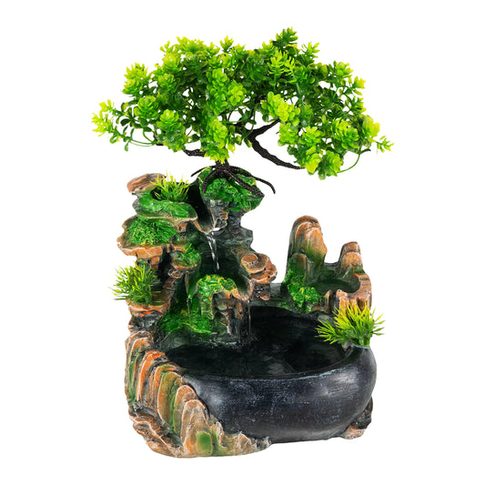 Fontaine d’intérieur décorative avec éclairage LED – Fontaine de table zen cascade – Ornement salon bureau
