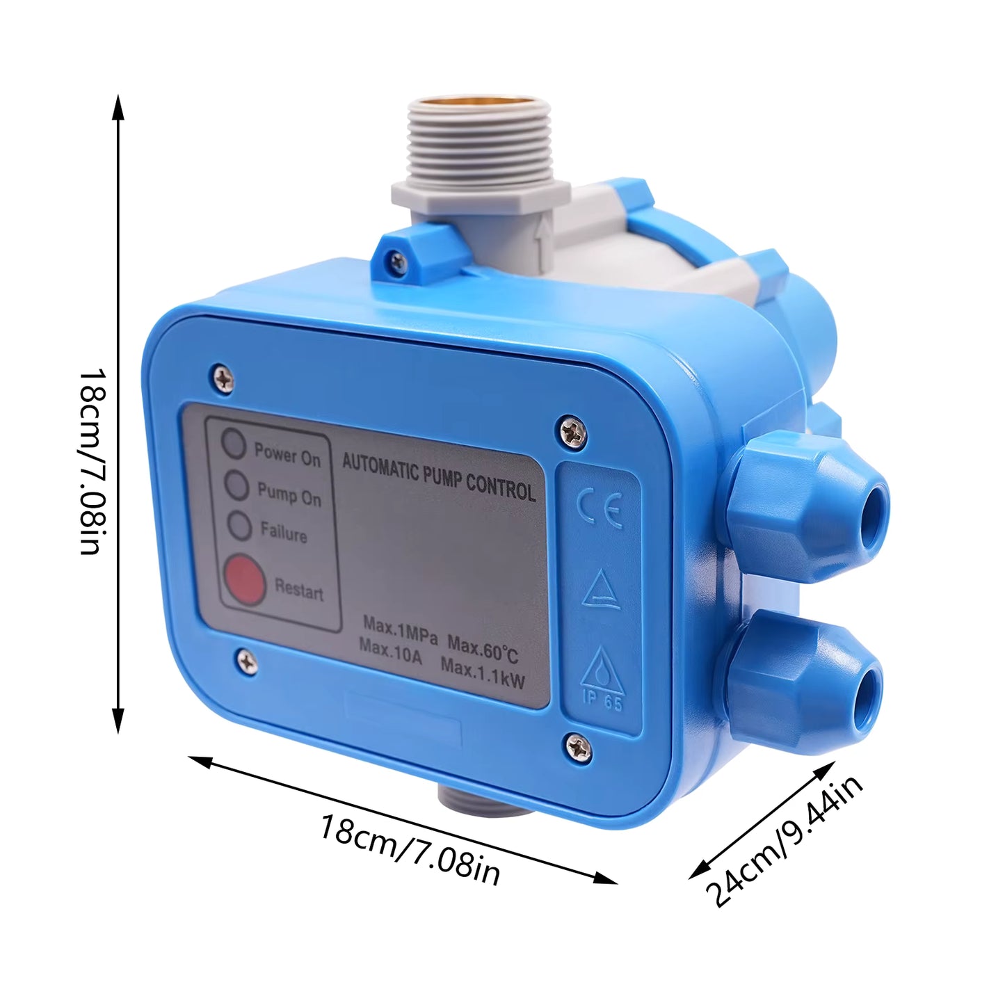 Contrôleur de Pompe à Eau IP65 10A – Interrupteur de Pression Automatique 110-240V