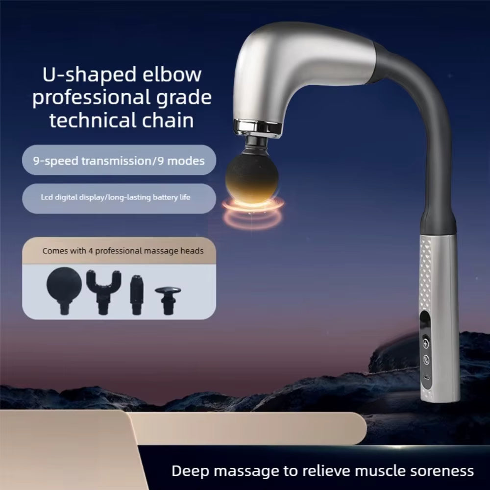 Pistolet de Massage Électrique Intelligent à Percussion – Masseur Portable pour Dos, Nuque et Corps avec Têtes Interchangeables