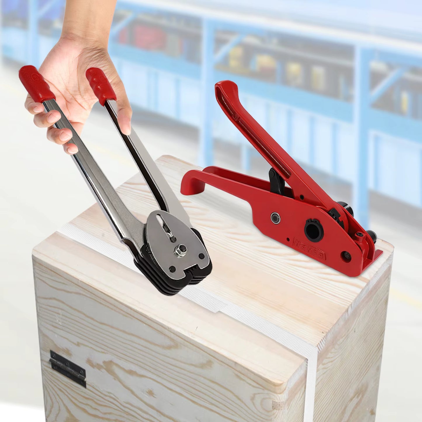 Kit de cerclage manuel 1000N – Tendeur + pince à sceller + feuillard plastique – Outils d’emballage professionnels pour colis et palettes