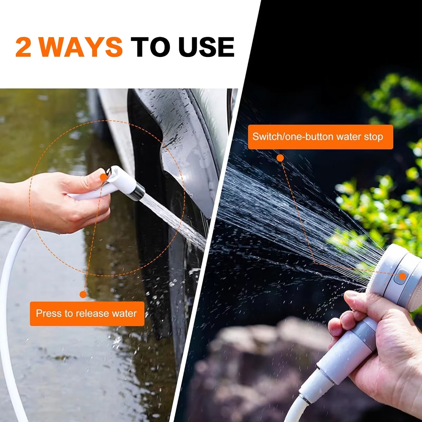 Douche Portable Rechargeable Extérieure – Pompe à Eau Portable pour Camping et Lavage