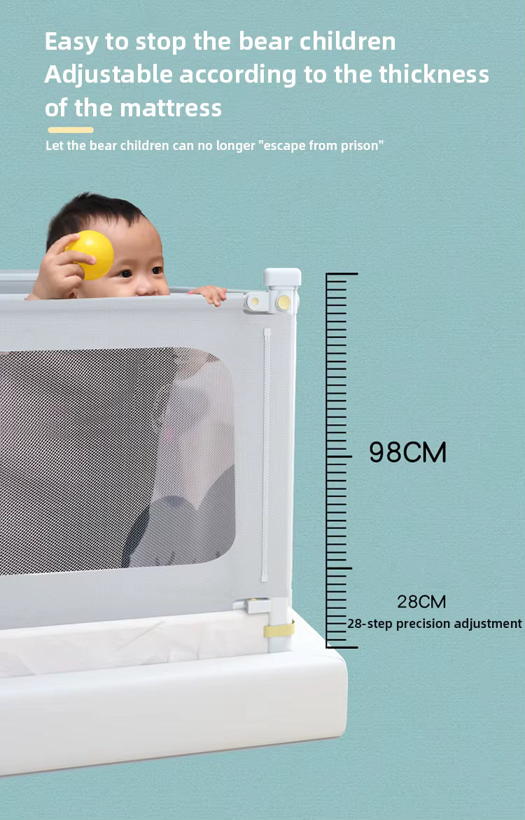 Barrière de Lit Enfant Réglable – Garde-Corps de Sécurité Relevable – Protection Bébé Lavable