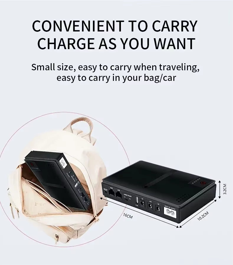 Mini UPS Routeur 5V / 9V / 12V – Alimentation de Secours pour Routeur, Caméra et Modem