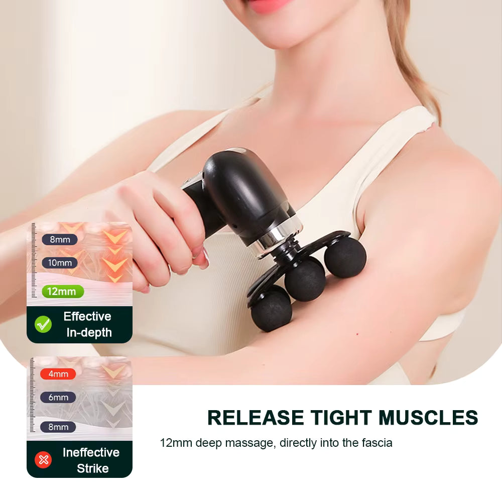 Pistolet de Massage Électrique 6 Têtes – Masseur Musculaire Haute Fréquence, Relaxation Corps, Dos, Nuque, Sport & Récupération
