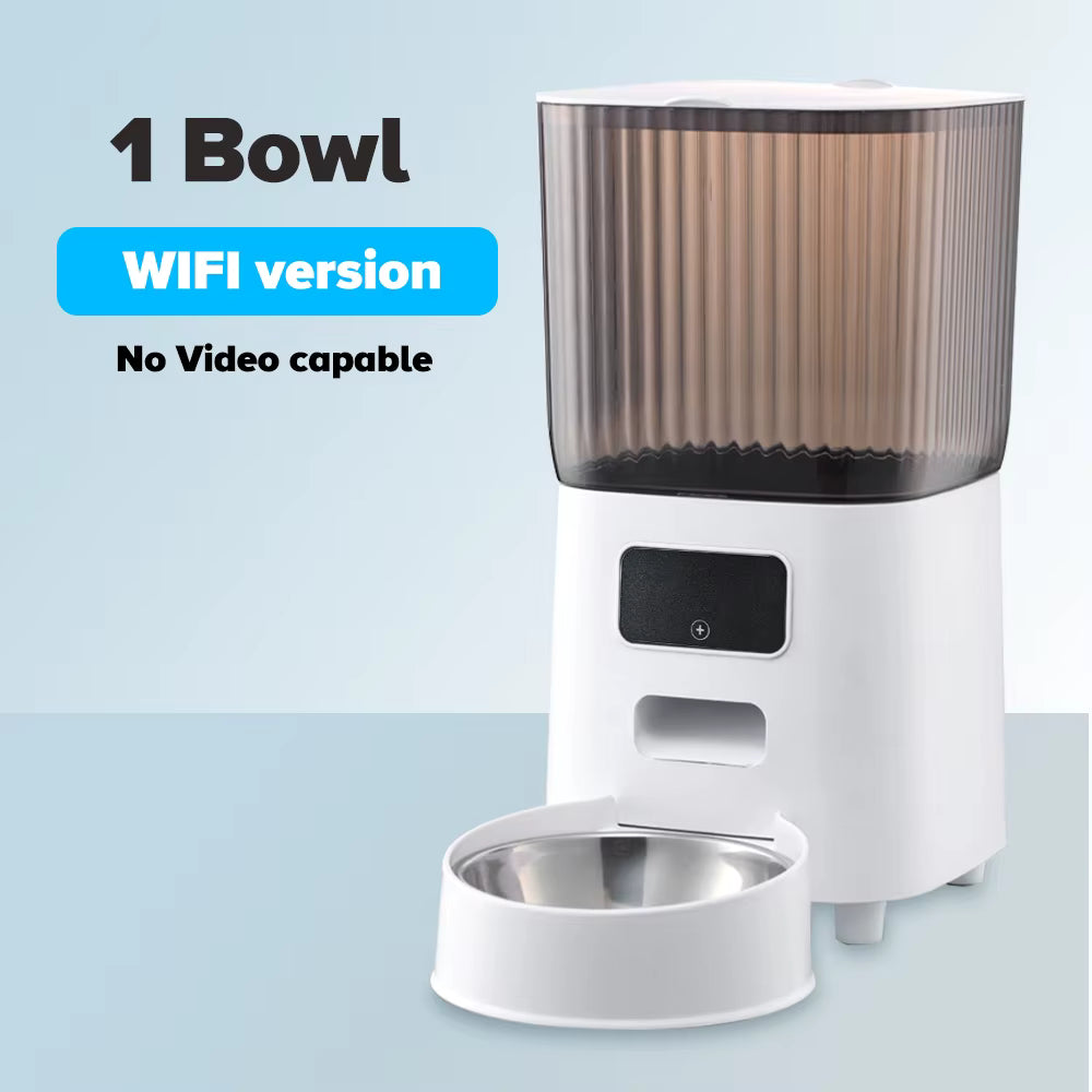 Mangeoire Automatique Connectée pour Chat et Chien 5L – Distributeur de Nourriture Intelligent WiFi avec Caméra – Acier Inoxydable