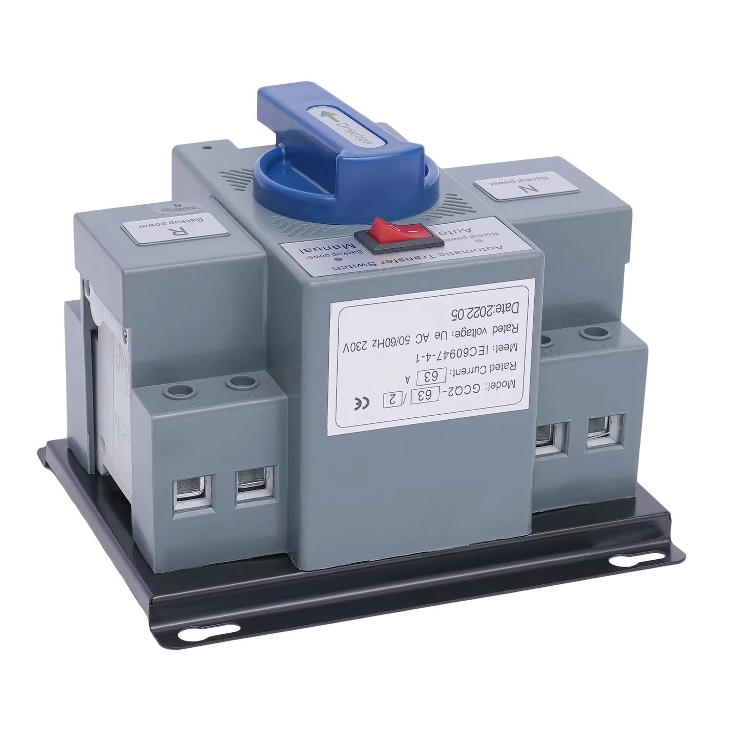 Commutateur de transfert automatique double alimentation 63A 2P – Inverseur réseau/générateur – Installation électrique domestique et professionnelle