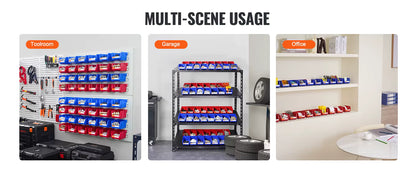 Lot de 24 Bacs de Rangement Empilables 5x4x3 Pouces – Conteneurs Suspendus & Autoportants – Garage Atelier Bricolage