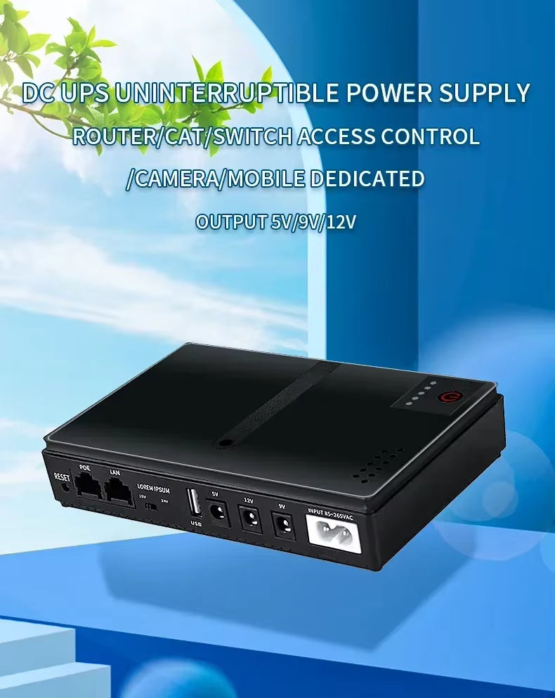 Mini UPS Routeur 5V / 9V / 12V – Alimentation de Secours pour Routeur, Caméra et Modem