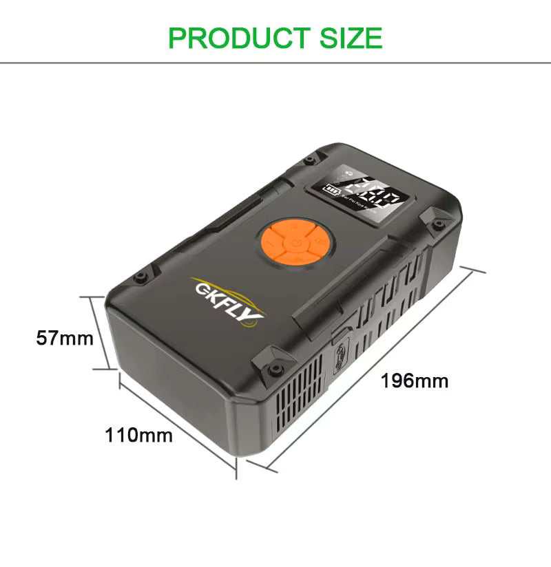 Booster Batterie Voiture 4000A avec Compresseur Air 150 PSI – Démarreur Portable Rechargeable USB – Gonfleur Pneus Auto Moto SUV