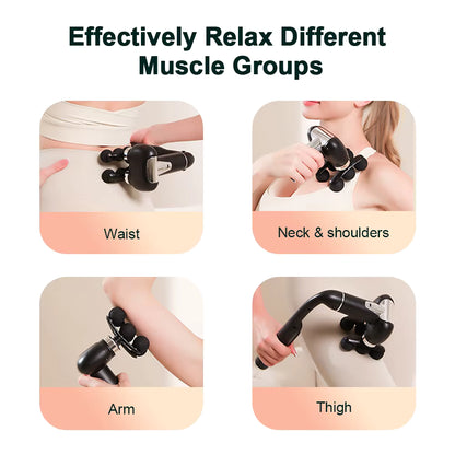 Pistolet de Massage Électrique 6 Têtes – Masseur Musculaire Haute Fréquence, Relaxation Corps, Dos, Nuque, Sport & Récupération