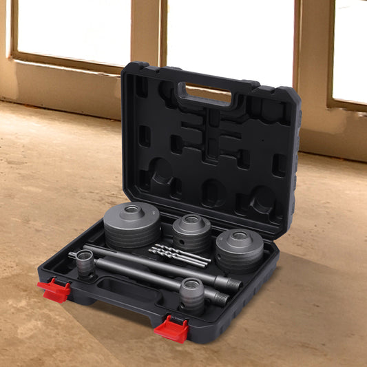 Kit Scie Cloche Béton 9 Pièces SDS-Plus/Max – Forets Carottage 30 à 100 mm pour Mur et Brique
