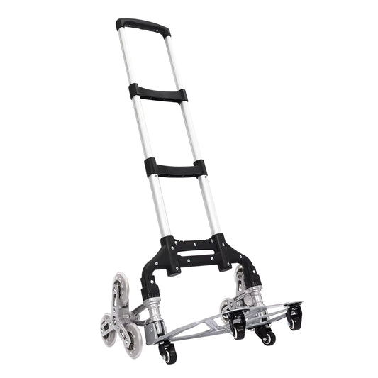 Chariot pliable monte-escalier avec roues renforcées, diable de transport aluminium, chariot à main pliant pour charges lourdes livraison déménagement