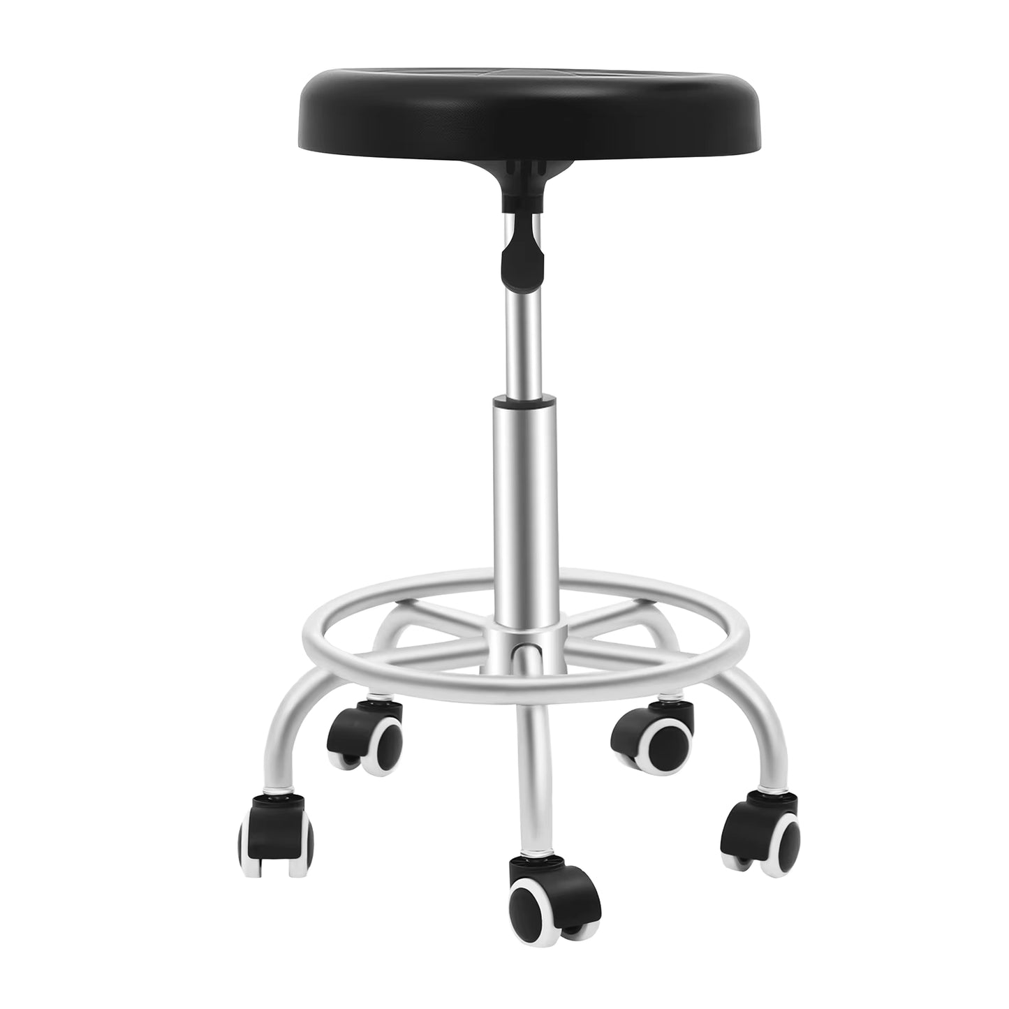 Tabouret de bar roulant réglable en hauteur 360° – Siège rotatif avec roulettes – Tabouret ergonomique pour salon bureau cuisine beauté