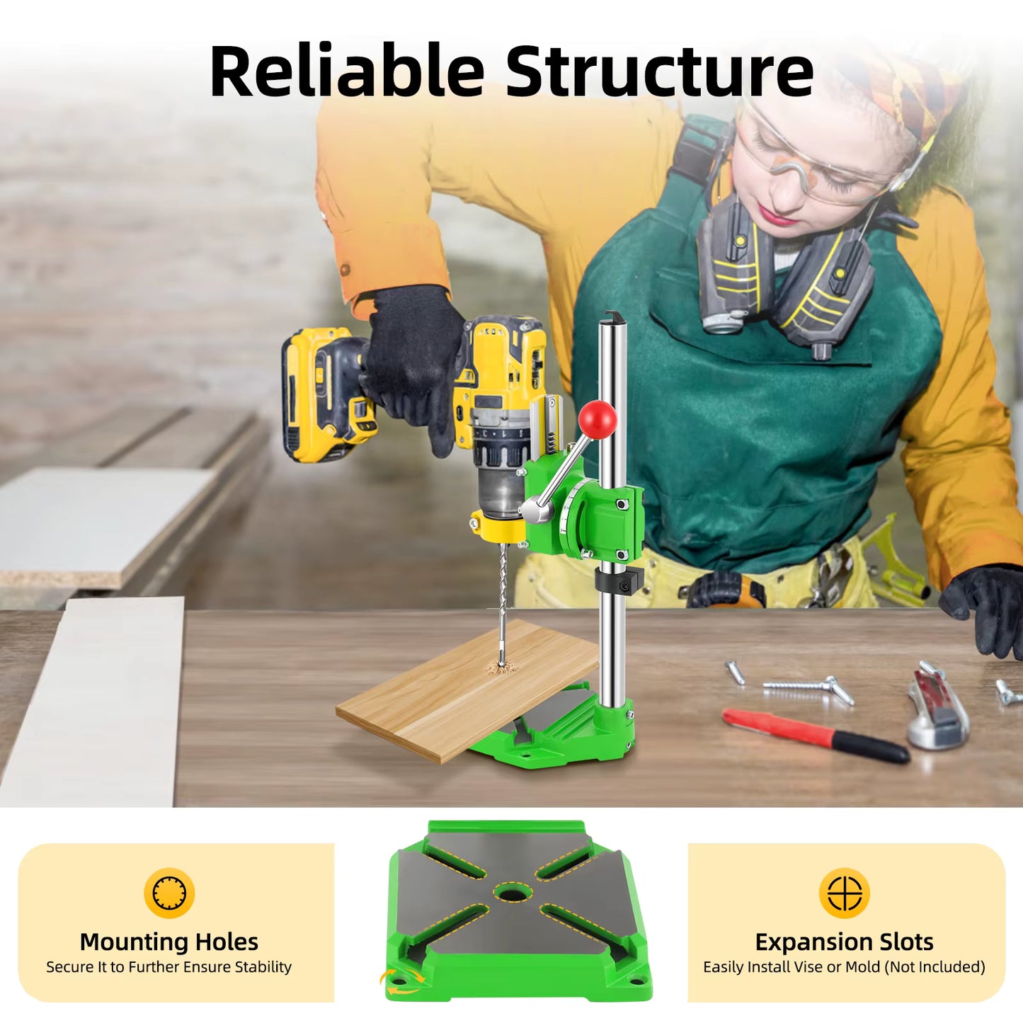 Support de perceuse d’établi 490 mm rotatif 90°