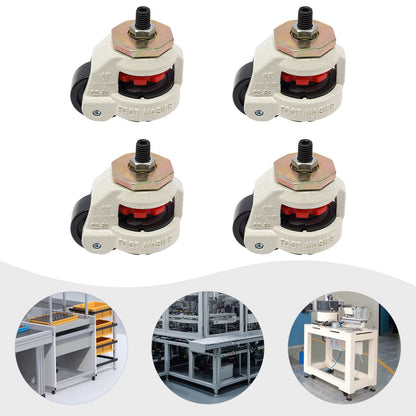 Lot de 4 Roulettes Industrielles Pivotantes 360° – Charge Lourde – Meuble Atelier Équipement – Fixation Universelle