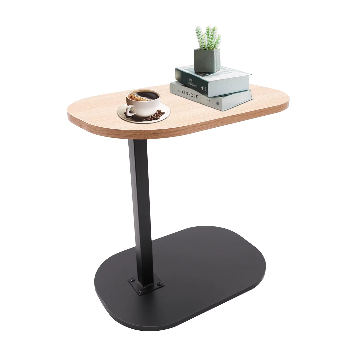 Table d’Appoint Réglable 45-80 cm – Petite Table en Forme C pour Salon, Lit ou Canapé