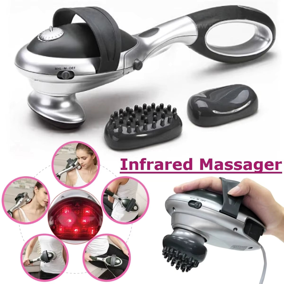Bâton de massage corporel électrique à vibration pour cou, dos et taille