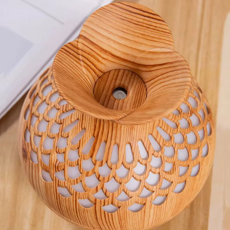Humidificateur d’Air 300 ml Effet Bois – Diffuseur d’Arômes USB pour Maison et Bureau