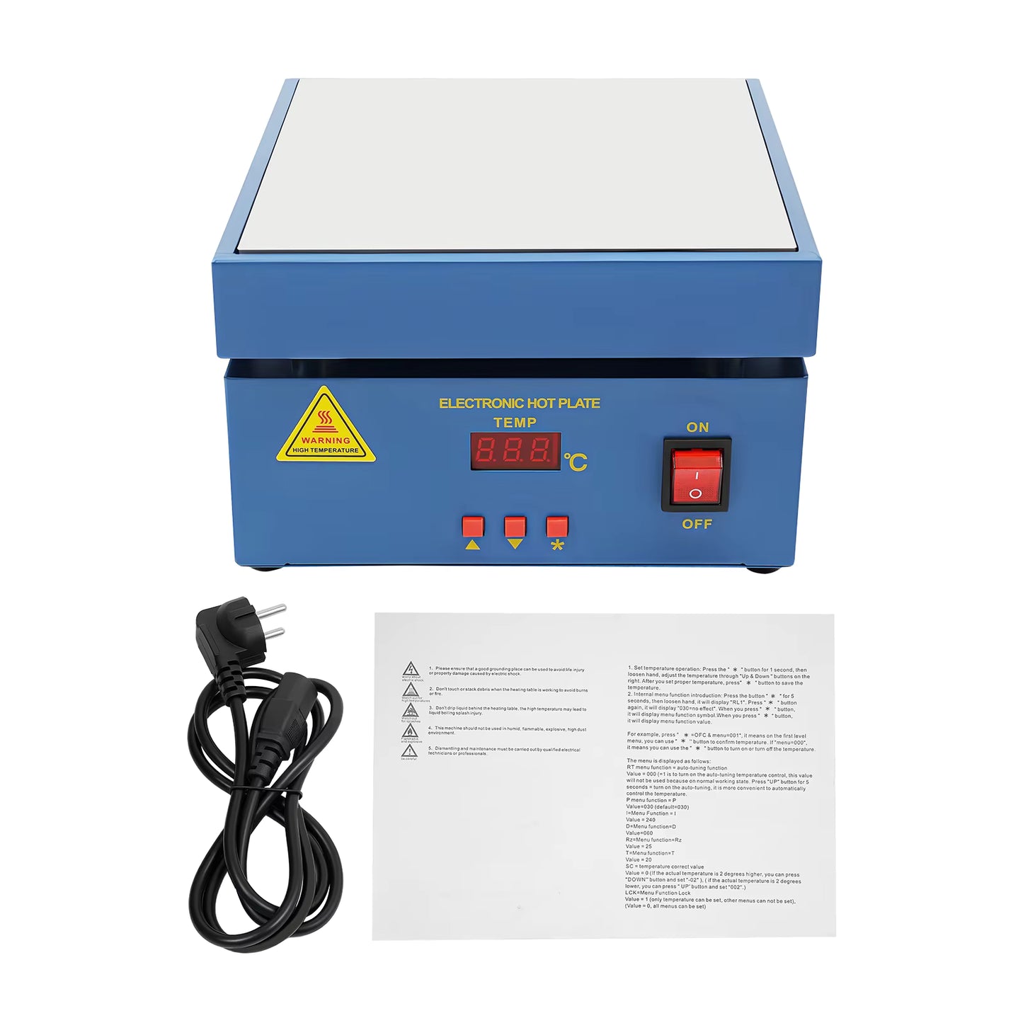 Plaque Chauffante de Soudage 800W 20x20 cm – Station de Préchauffage Électronique avec Écran LCD