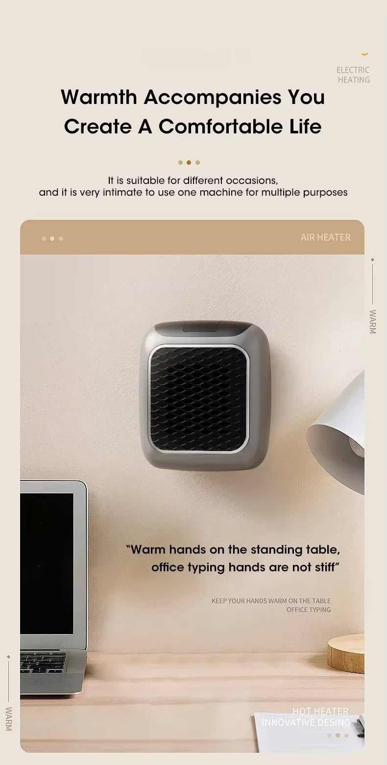 Mini Radiateur Électrique Mural Enfichable – Chauffage Compact avec Thermostat pour Chambre